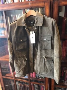 7 for all Mankind NWT Olive Green Suede Utility Jacket - Picture 1 of 6
