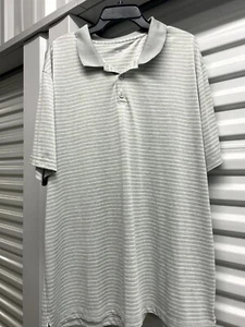 BCG Polo Shirt Mens 3XL Gray Striped Short Sleeve Logo Golf Performance Pullover - Picture 1 of 11