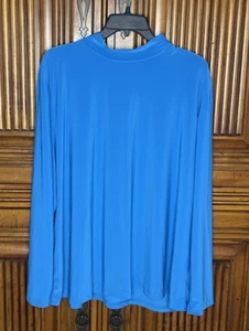 Claire Desjardins Top Womens 2X Blue Stretchy Slinky Long Everyday Comfortable - Picture 1 of 13