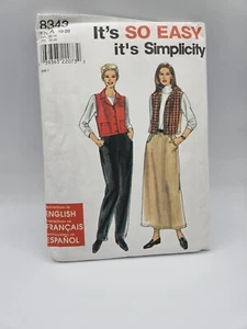1998 Simplicity 8343 Vintage Sewing Pattern Mises Skirt Vest Pants Size 10-20 - Picture 1 of 3