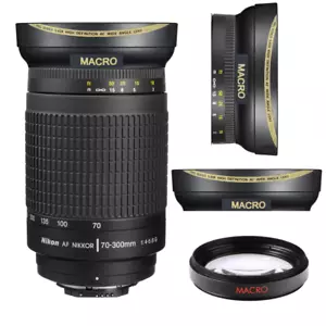 32k HD Wide Angle Macro Lens for Nikon AF Zoom-NIKKOR 70-300mm f/4-5.6G Lens - Picture 1 of 10