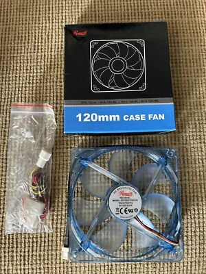 120mm Computer Case Cooling Fan  Blue LED  Silent Rosewill RFA-120-BL - Image 1 of 4