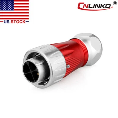 CNLINKO 4 Pin Power Circular Connector Male Plug Outdoor IP67 Heavy Duty M24 - Image 1 of 4