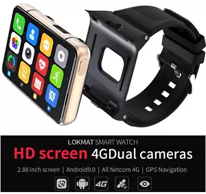 SMART WATCH 4+64GB 2.88" Touch Screen 4G Android 9.0 WristWatch 2 Cameras & GPS - Picture 1 of 13