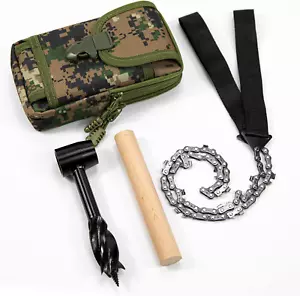 Survival Settlers Tool Set, Bushcraft Hand Auger Wrench with Pocket Chainsaw, Bu - Picture 1 of 12