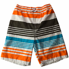Oshkosh Bgosh Kid's Board Shorts Swim Trunks Size Boy's 10 Striped White Orange