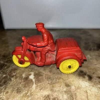 Vintage Auburn Rubber Police Tri-Cycle Red - Image 1 of 4