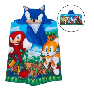 Sonic The Hedgehog 儿童浴帽毛巾,棉,蓝色,世嘉 — 第 1/4 张图片