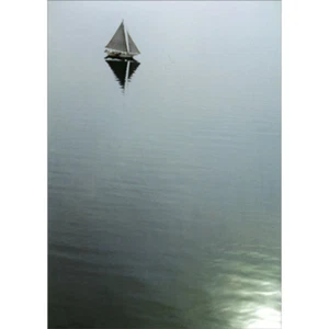 Sympathy Greeting Card - Sailboat on Calm Water - America Collection - Picture 1 of 2