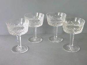 Tyrone Crystal - Antrim - 4 Champagne Coupe / Tall Sherbet Glasses - Picture 1 of 7