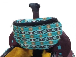 Showman Teal Southwest Design Borsa da sella isolata in nylon - Foto 1 di 2