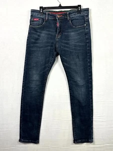 Supreme RECREATION Jeans Men 34 Wash Blue Denim Cotton Zip Fly 5-Pocket Design - Picture 1 of 15