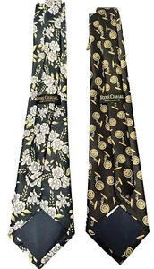 Lot of 2 Rene Chagal Men's Neckties - 100% Myung Ju Silk - Picture 1 of 5