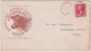 1892 #220 ovl dplx 50 NEW YORK Illust advt MAGLIA AMERICANA CATTLE CLUB (h353) - Foto 1 di 2
