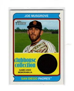 2023 Topps Heritage High Number Clubhouse Collection Relic Joe Musgrove #CCR-JM - Picture 1 of 2