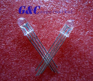 50Pcs LED RGB common cathode 4-PINS F5 5MM Super Bright Bulb Lamp L7 - Picture 1 of 2
