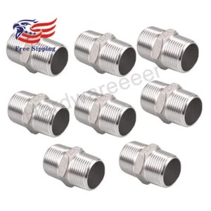 Nippel Rohrverschraubungen NPT Gewinde Rohrverschraubung 1/2" Außen x 1/2" Außen 8 Stück - Bild 1 von 3