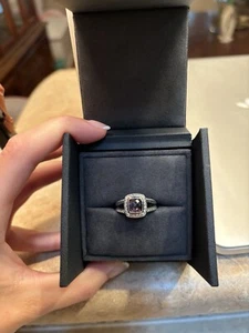 David Yurman Petite Albion Ring with Amethyst & Diamonds 7 - Picture 1 of 3