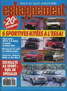ECHAPPEMENT n°233 03/1988 6 sportives kitées 205 GrA 205 RALLYE AX SPORT - Imagen 1 de 1