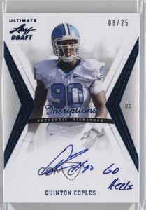 2012 Ultimate Leaf Draft Blue Inscriptions /25 Quinton Coples Rookie Auto RC