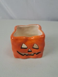De colección Halloween Sonriente Jack -O- Linterna Bolsa de Calabaza Luz de Té Candelabro - Imagen 1 de 8