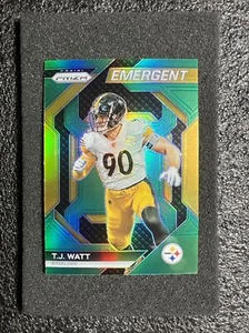 2023 Panini Prizm Football Emergent Green Prizm #H-17 T. J. Watt Steelers - Picture 1 of 2