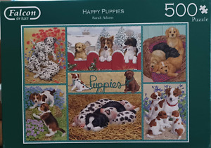 Falcon Deluxe - 500 piece -Happy Puppies by Sarah Adams 2018 - jigsaw puzzle