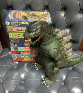 Vtg 1985 Imperial Toho Co. LTD Godzilla Action Figure 12.5 Inch Tall Plus 9 VHS - Picture 1 of 12