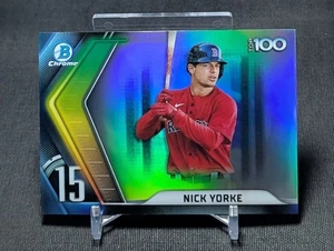 Nick Yorke Top 100 Chrome Refractor Prospect Rookie 2022 Bowman Card #15 Pirates - Picture 1 of 2