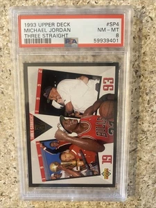 1993-94 Upper Deck Michael Jordan 3rd Three Straight Card #SP4 PSA 8 - Picture 1 of 2