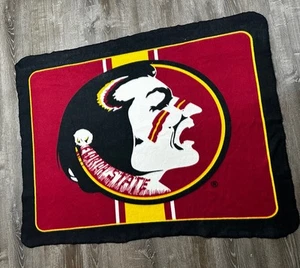 Vintage Florida State Seminolen altes Logo Fleece Decke Überwurf FSU 55x42" - Bild 1 von 5