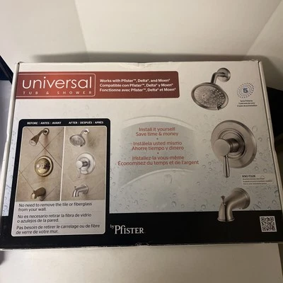 Pfister Tub Shower Universal Trim Brushed Stainless Steel Finish R90-TD2K NEW - Image 1 of 3