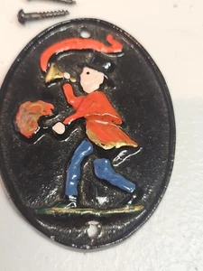 Feuerwehrmann Miniatur Gusseisen Medaillon edel 1522 Feuerwehrmann mit Horn Plakette - Bild 1 von 11