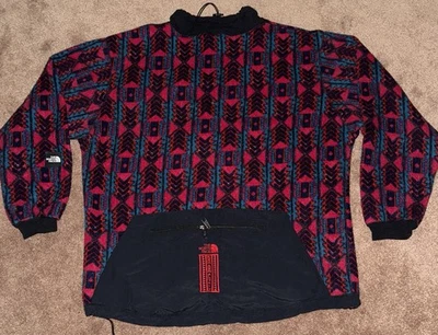 Vintage 90s The North Face Rage Pullover Fleece Jacket Adult L Mock Neck USA - Image 1 of 4
