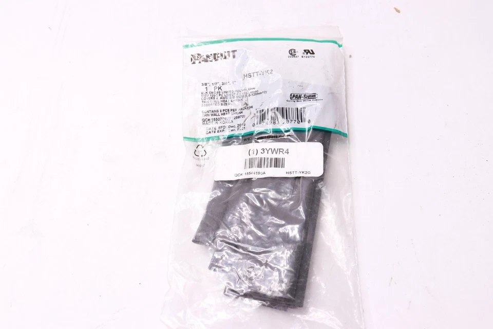 Kit de tubos termorretráctiles flexibles Panduit poliolefina 67° a 275°F 3YWR4 Foto 1 de 1