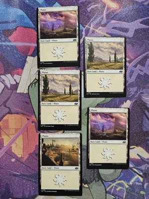 MTG Plains 5x Miscuts from Foundations Jumpstart  - Image 1 of 2