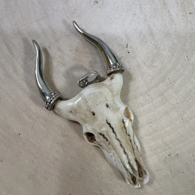 De Colección Latón Texas Longhorn Hueso de Vaca Calavera Dije Colgante Vaquero Vaquera Suroeste Foto 1 de 3