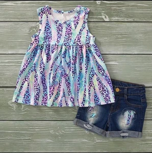 Safari Shimmer Girls Short Set. Nothing Like Sparkles To Win A Girls Heart. - Picture 1 of 2
