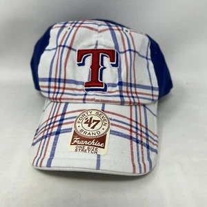 Texas Rangers 47 Plaid Baseball Hat Stretch Cap - Picture 1 of 6