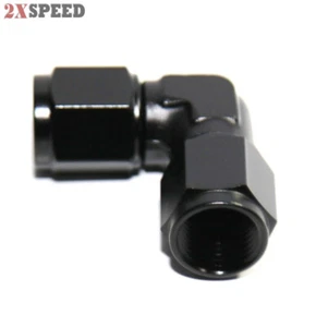 (one) Black AN6 Female to 6AN AN-6 Female 90 Degree Flare Swivel Fitting Adapter - Bild 1 von 6