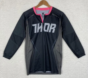 Thor Sector Minimal Long Sleeve T-Shirt Womens XSmall 1/4 zip Black pink gray - Picture 1 of 12