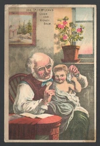LARGE Advertising Trade Card USE Dr. J H McLean's Liver & Kidney Balm $1 Bottle - Picture 1 of 9