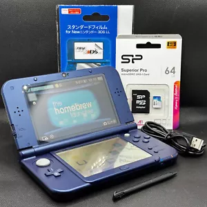 Nintendo New 3DS LL (XL) Metallic Blue - CFW - 64GB - EXCELLENT CONDITION - Picture 1 of 16