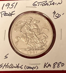 1951 PROOF GREAT BRITAIN 5 SHILLING COIN - Picture 1 of 2