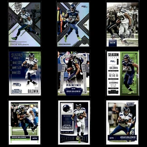 Doug Baldwin Lot 9 Football Cards Seattle Seahawks Panini Contenders Refractor - Picture 1 of 11