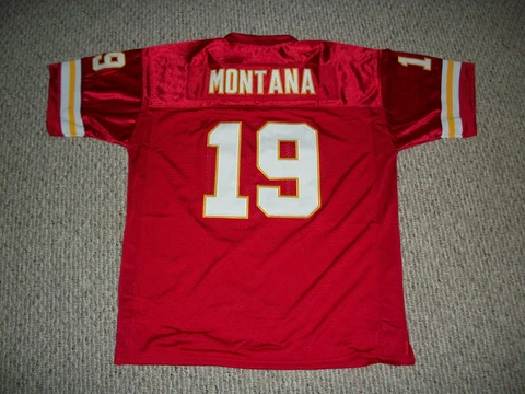 JOE MONTANA Unsigned Custom Kansas City Red Sewn Football New Jersey Sizes S-3XL Cover
