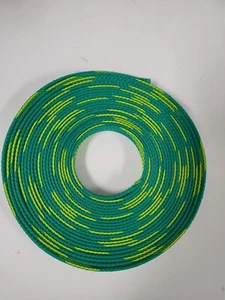 10 FEET 1/2" GREEN WITH YELLOW STRIPE PET EXPANDO SLEEVING BRAID - Picture 1 of 2