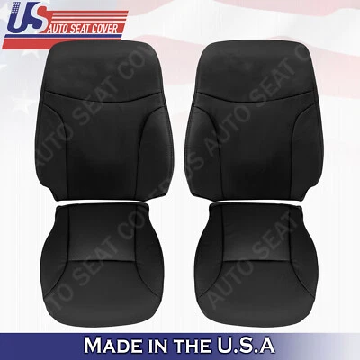 FOR 2002 to 2006 Lexus ES300 ES330 Front Set Top & Bottom Leather Cover BLACK - Image 1 of 4