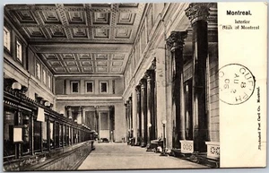 Postcard Montreal Quebec c1906 Interior Bank of Montreal by IPC - Picture 1 of 2
