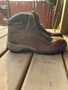 CAT Caterpillar Mens Brown Composite Toe Leather Work Boots Size 12 Shoes - Picture 1 of 9